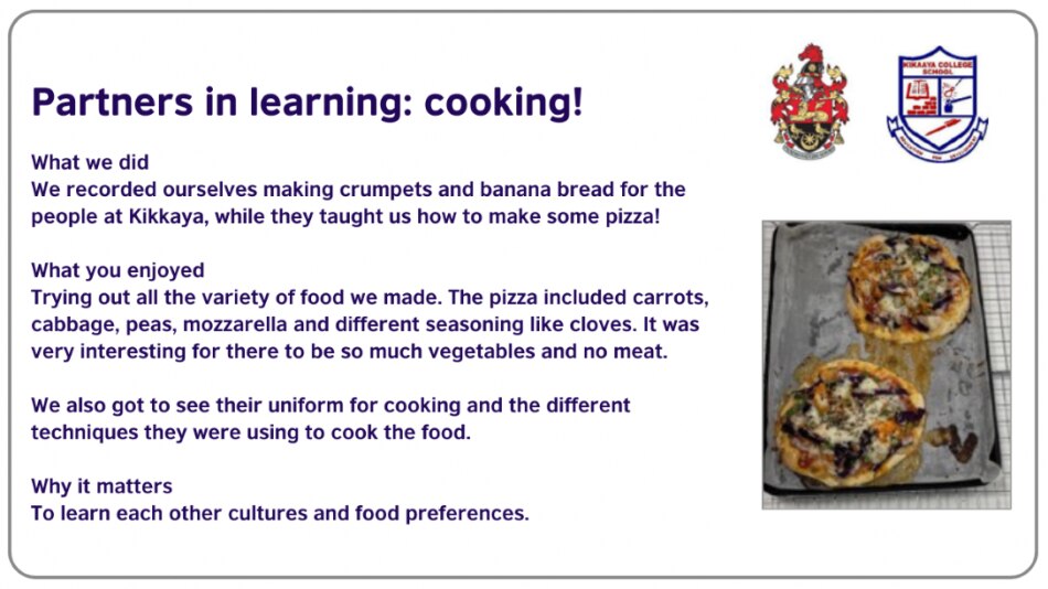 A slide that explains what students learned from cooking Ugandan recipes and why it was important