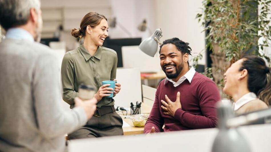 A group of people engaged in a conversation