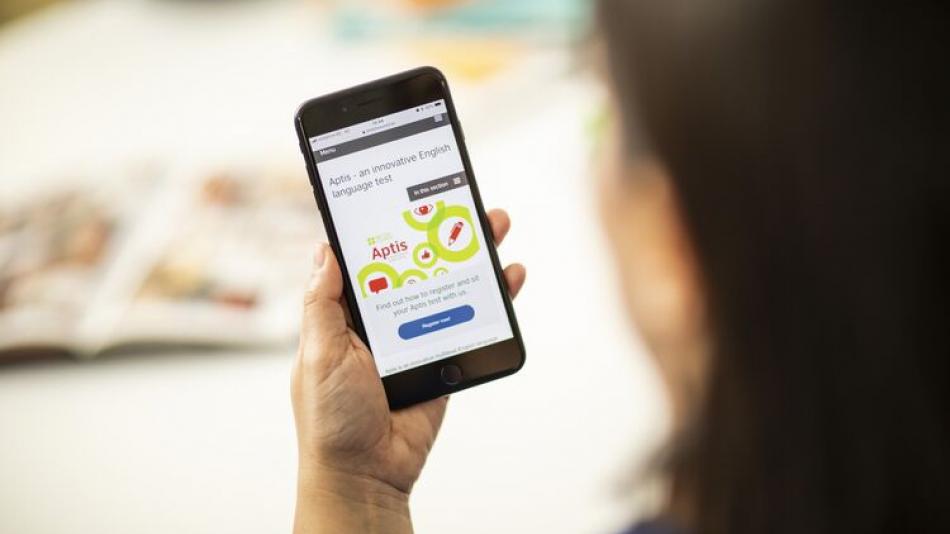Aptis preparation page displayed on a mobile screen