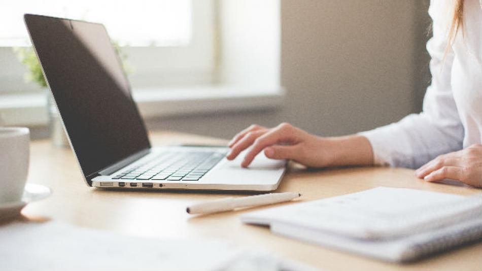 Woman using laptop